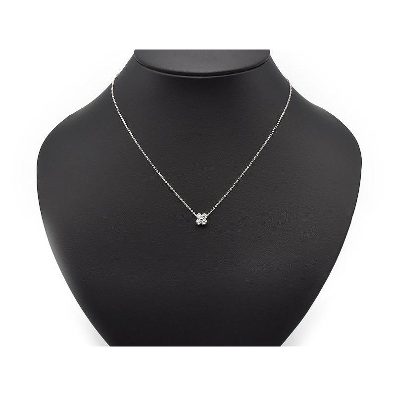 tiffany ベゼルセットダイヤネックレスPT950 4Pダイヤ