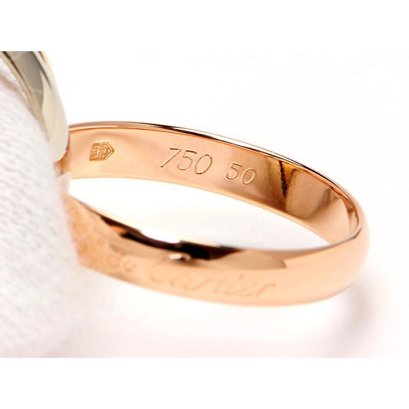 カルティエ トリニティリング クラシック MM #50 10号 K18YG K18PG  