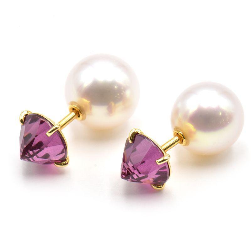 タサキ リファインドリベリオンピアス K18YG 仕上済 あこや真珠  