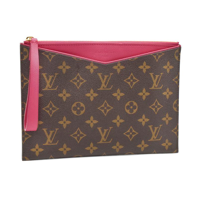 LOUIS VUITTON モノグラム クラッチバッグ ブラウン/ピンク