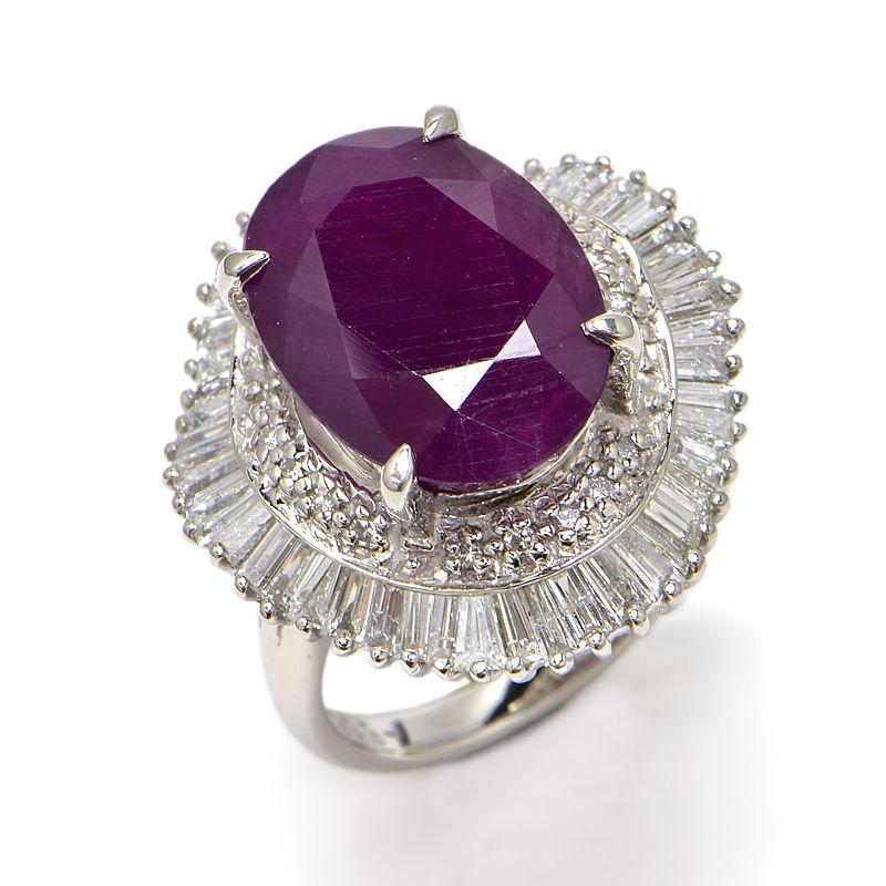 10.18ct天然パープルサファイアリング 11号 Pt900 新品仕上済 合計1.6  