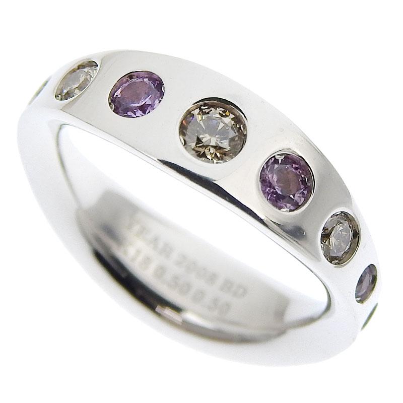 カシケイ 合計0.50ctサファイア リング 11号 K18WG ダイヤ合計0.50ct  