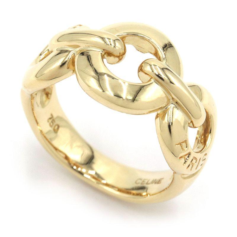 CELINE セリーヌ リング 13号 K18YG 新品仕上済 イエローゴールド ロゴ  
