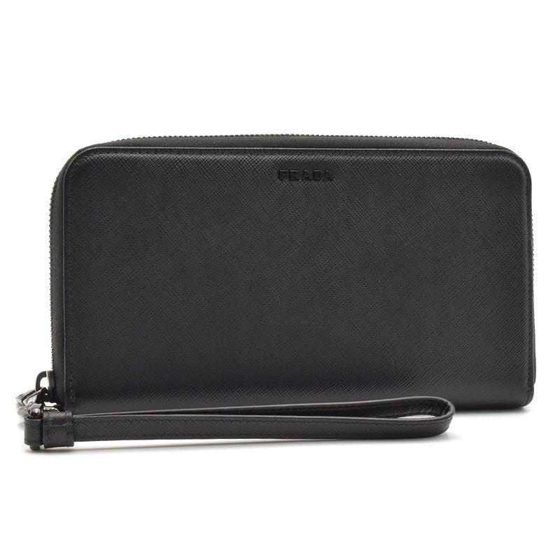 PRADA プラダ ロングウォレット サフィアーノレザー ブラック ラウンド  