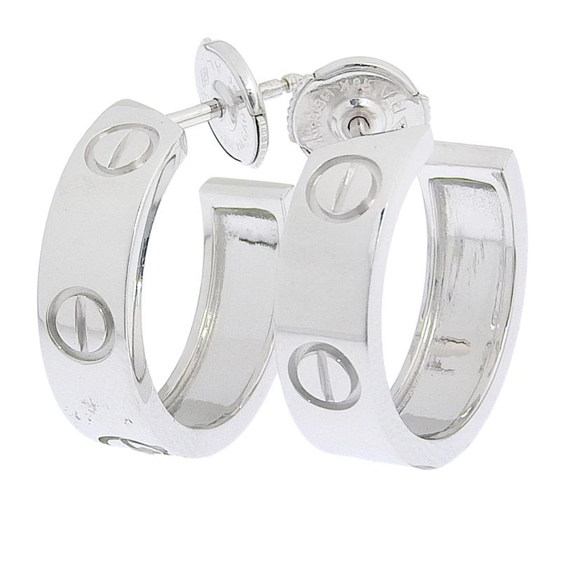 LOVE（Cartier） カルティエ ラブピアス K18WG 新品仕上済 ビス フープ  