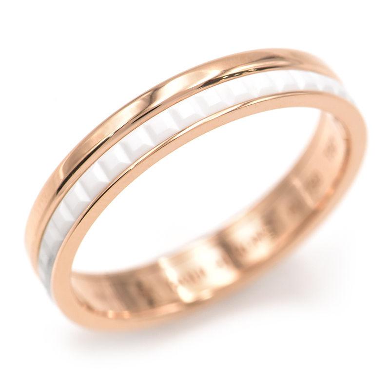 QUATRE ブシュロン キャトルホワイトリングハーフ #57 17号 K18PG 新品  