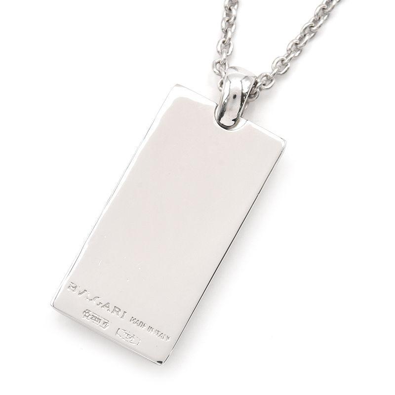 BVLGARI ブルガリ インゴットネックレス ダイヤ K18WG 一粒 BVLGARI ブルガリ インゴットネックレス ダイヤ K18WG 一粒