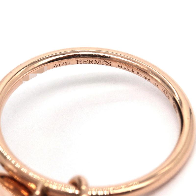 HERMES エルメス クルードゥH2タッセルリング #54 14号 K18PG HERMES エルメス クルードゥH2タッセルリング #54 14号 K18PG