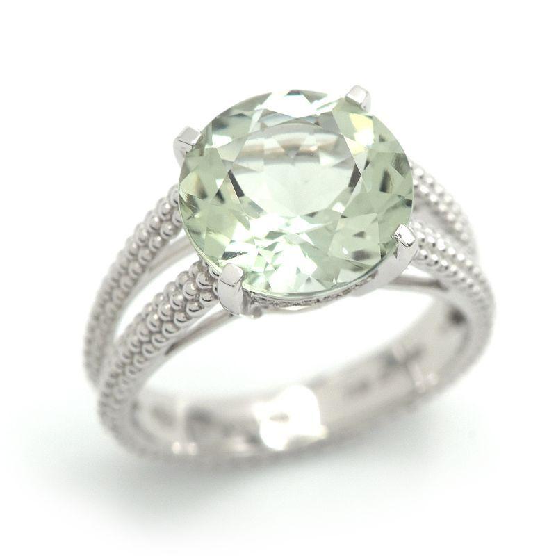 MAUBOUSSIN モーブッサン グリーンクォーツリング 12.5号 K18WG ミル  