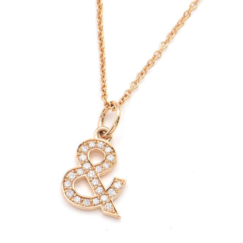 TIFFANY&Co. ティファニー アンパサンドダイヤネックレス K18PG  