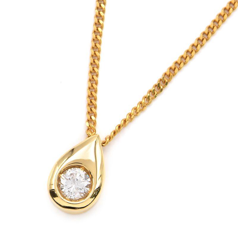 I-1/Good/0.25ct天然ダイヤモンドネックレス K18YG ドロップモチーフ  