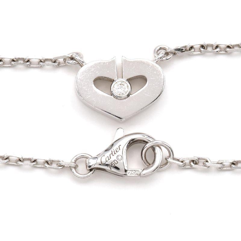 Cartier カルティエ Cハートネックレス K18WG ダイヤモンド C