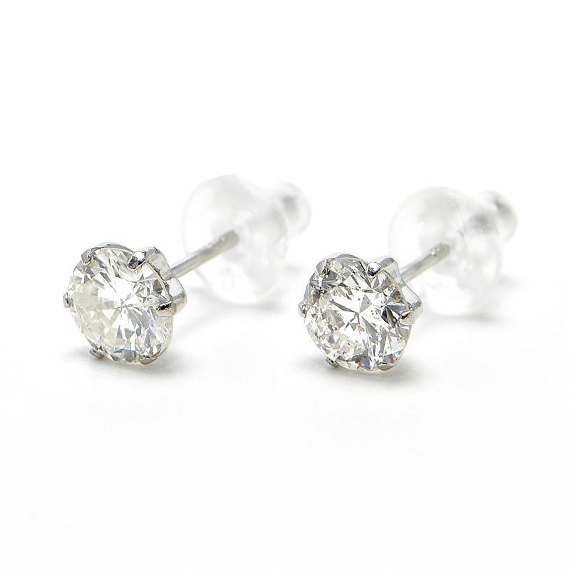 ノブリン　プラチナPt900ダイヤモンドピアス0.214ct Jカラー/I1/Good/0.410ct/0.407ct天然ダイヤモンドピアス Pt900 両耳用