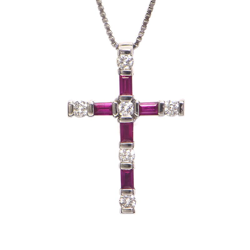 DAMIANI（ダミアーニ） ルミエールクロスネックレス K18WG ルビー 