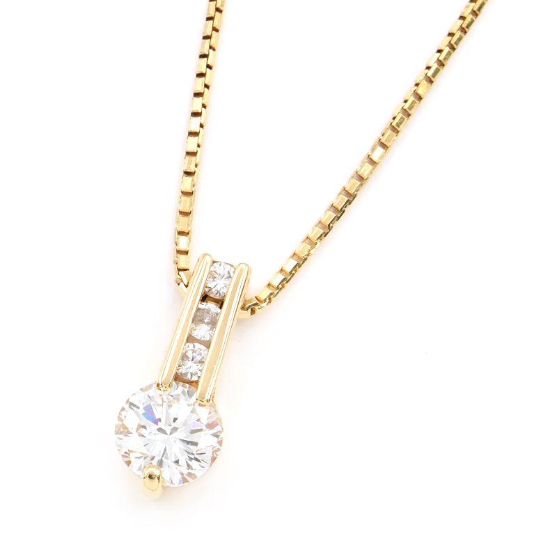 K18 18金 ダイヤモンド 一粒 ネックレス 2.3g ダイヤ 0.53ct