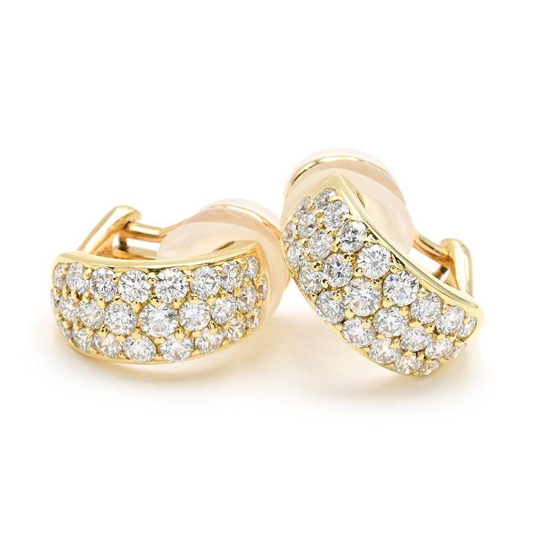 MIKIMOTO ミキモト 両耳合計1.62ctダイヤモンドイヤリング K18YG 