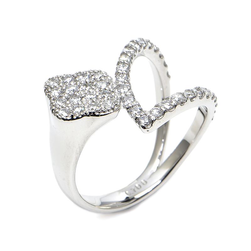 合計0.706ct天然ダイヤモンドリング 12.5号 Pt900 パヴェダイヤリング  