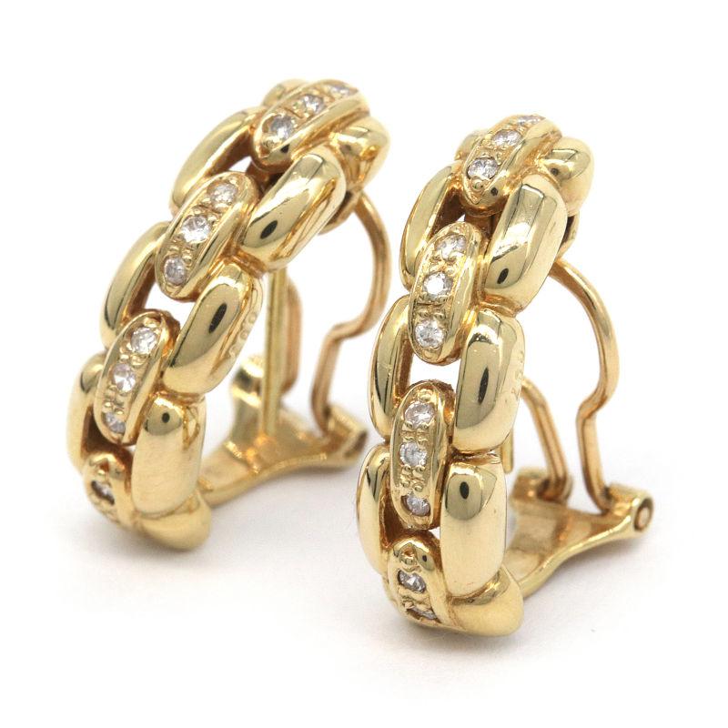 K18 ダイヤ フープピアス 2.8g 両耳