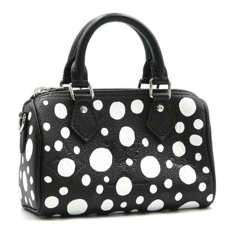 ルイヴィトン ナノスピーディ 草間彌生コラボ M81910 モノグラムアンプラント ブラック ホワイト ショルダーバッグ 2WAY 黒 中古 送料無料 ナノ・スピーディ ルイヴィトン ナノスピーディ 草間彌生コラボ M81910