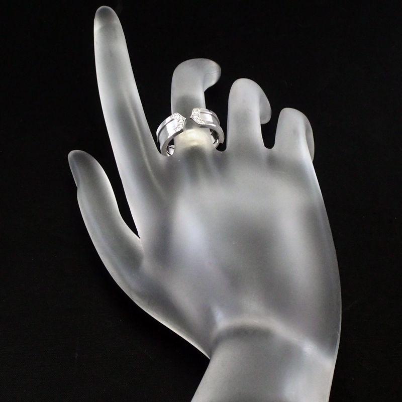 Cartier カルティエ C2リング #51 11号 K18WG ダイヤモンド 2C