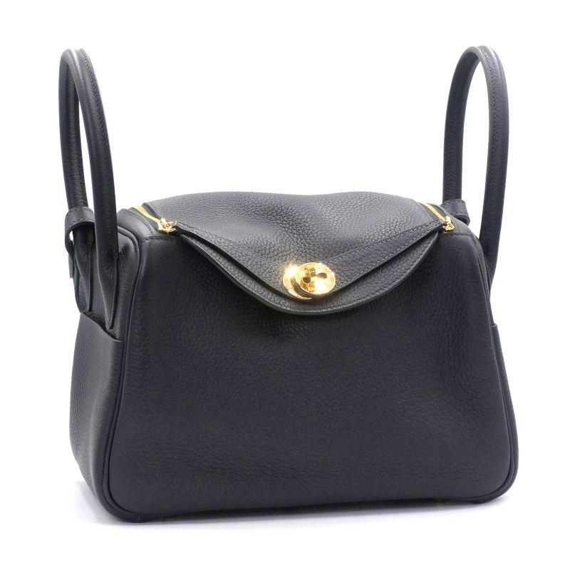 エルメス リンディ26 B刻印 2023年製 トリヨンクレマンス キャバン ゴールド金具 ハンドバッグ ショルダーバッグ ネイビー 中古 送料無料 HERMES（エルメス） リンディ26 B刻印 2023年製 トリヨンクレマンス