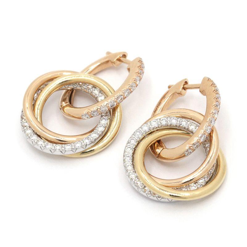 TRINITY（Cartier） カルティエ トリニティピアス K18YG K18WG K18PG