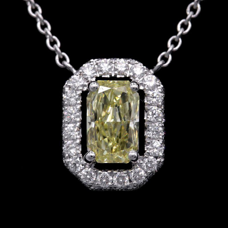 グラフ FancyYellow/VS2/0.81ct アイコンネックレス K18WG イエロー 