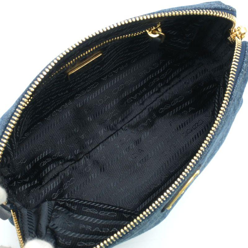 PRADA（プラダ） ポーチ 1N0693 デニム インディゴブルー