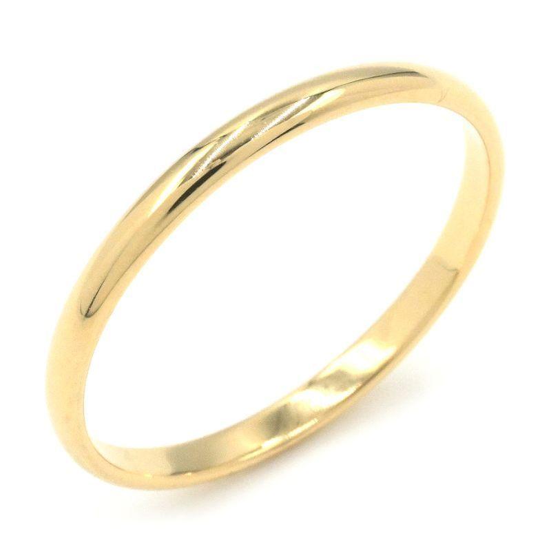 ティファニー フォーエバー ウェティングバンドリング 2mm 19号 K18YG 結婚指輪 マリッジリング イエローゴールド 地金1.7g 中古 送料無料 TIFFANY&Co.（ティファニー） フォーエバー ウェティングバンドリング