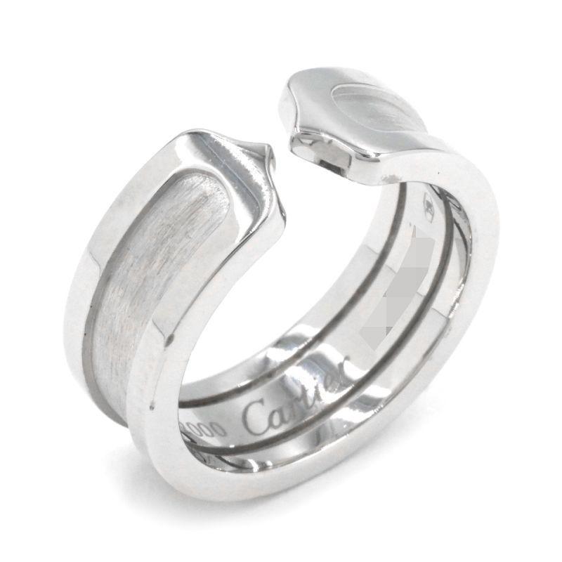 C DE CARTIER カルティエ C2リング #48 8号 K18WG 2Cリング Cドゥ