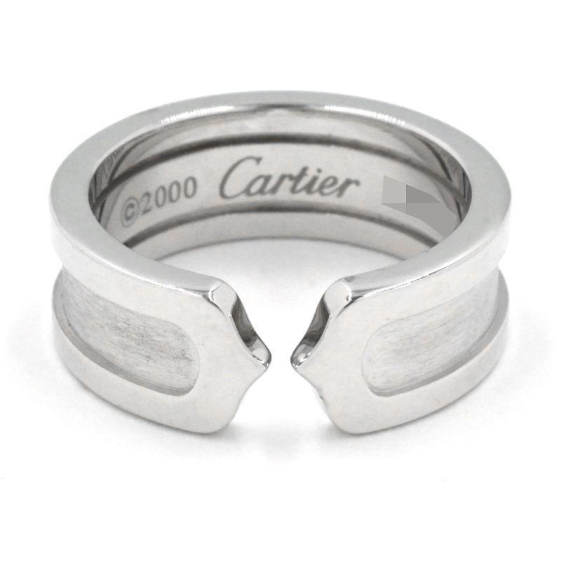C DE CARTIER カルティエ C2リング #48 8号 K18WG 2Cリング Cドゥ