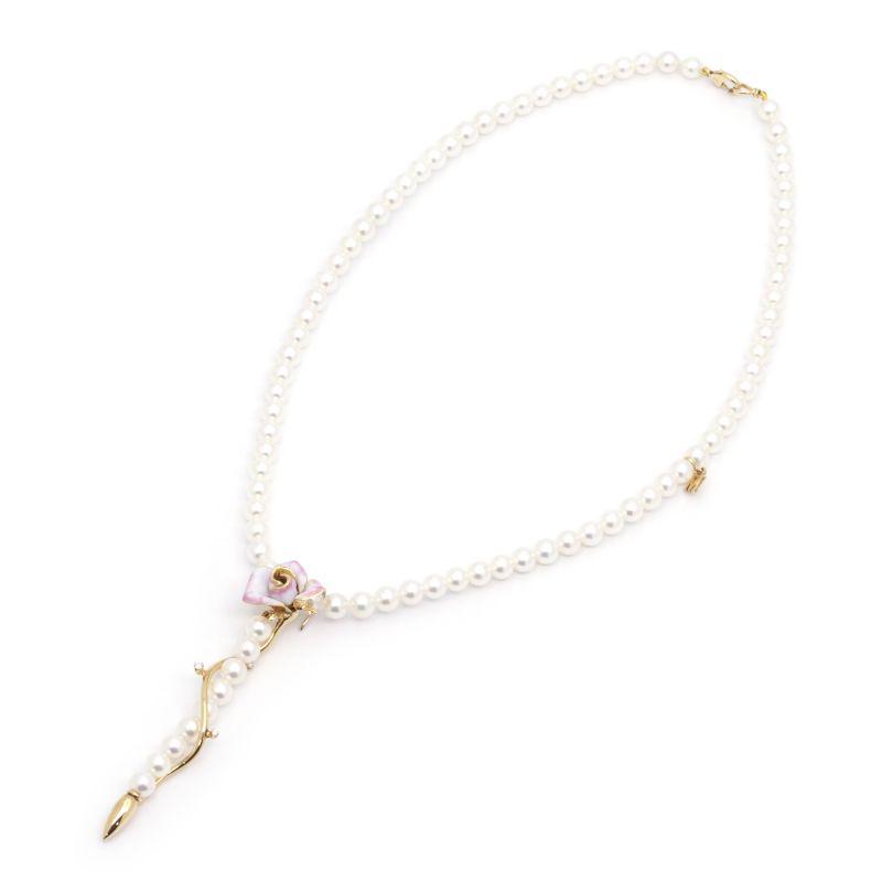 MIKIMOTO（ミキモト） グレースケリーネックレス K18YG あこや真珠