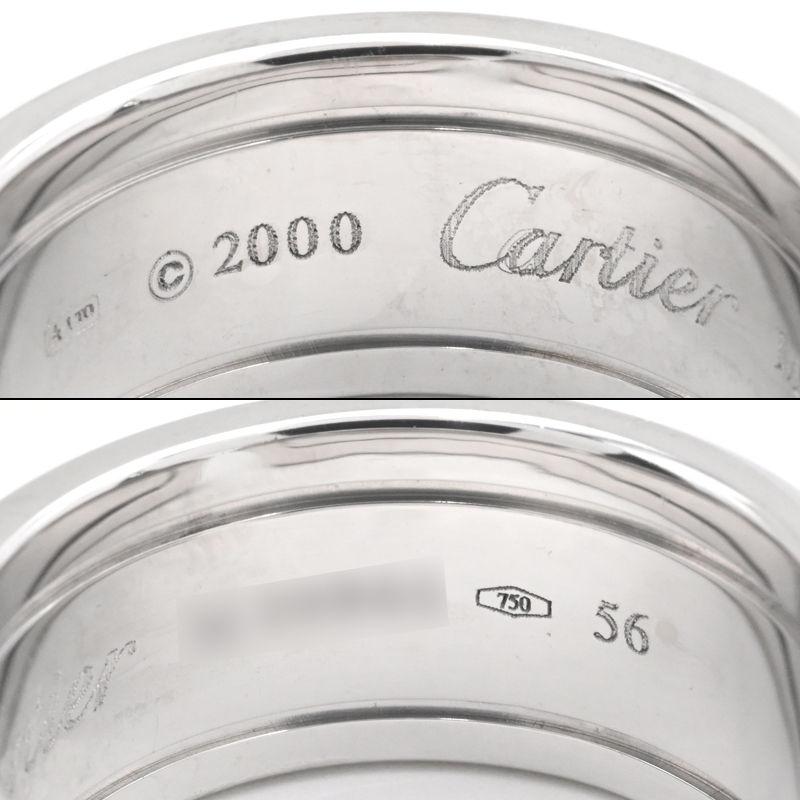 カルティエ C2リング LM #56 16号 K18WG 2Cリング ラージモデル 艶消し仕上げ 18金 金無垢 ホワイトゴールド 地金12.5g 中古 送料無料_2