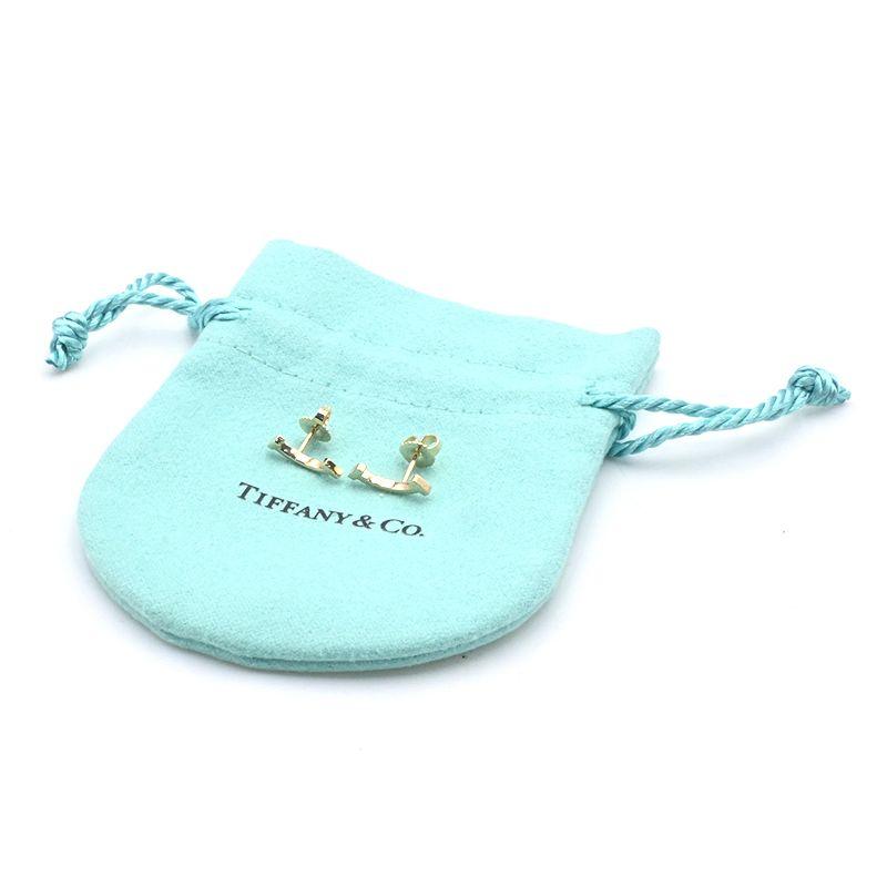 Tiffany T ティファニー ティファニーT スマイル ミニ ピアス K18YG 両