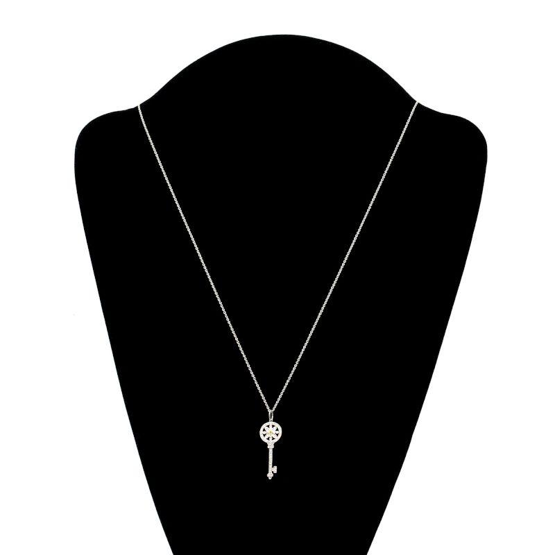 Tiffany Keys ティファニー デイジーキーネックレス Pt950 K18YG