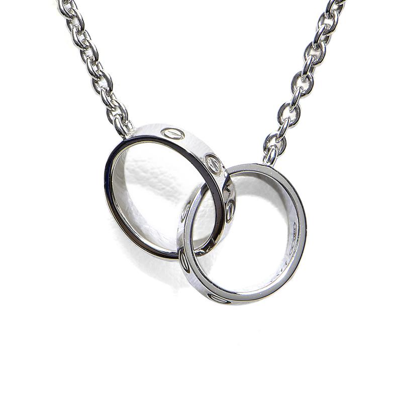 美品　Cartier ラブネックレス　ホワイトゴールド　B7212500 K18 LOVE（Cartier） カルティエ LOVEネックレス B7212500 K18WG ベビー