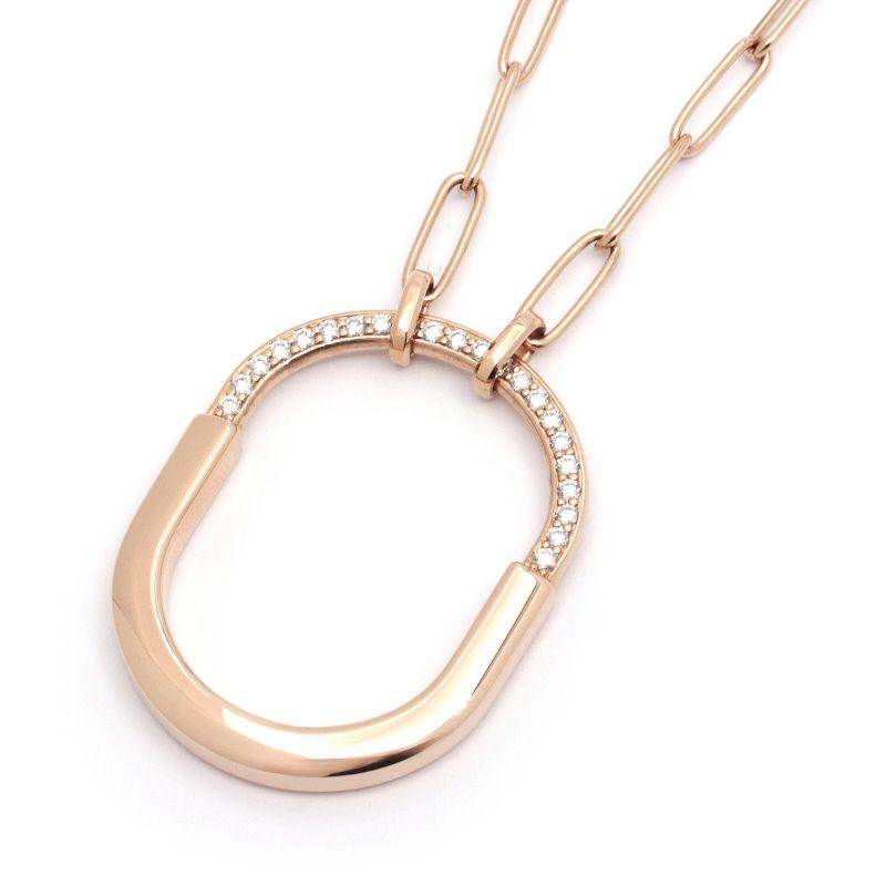 【箱有り】ティファニーロックペンダント18KネックレスRG TIFFANY&Co.（ティファニー） ティファニーロックペンダント ラージ
