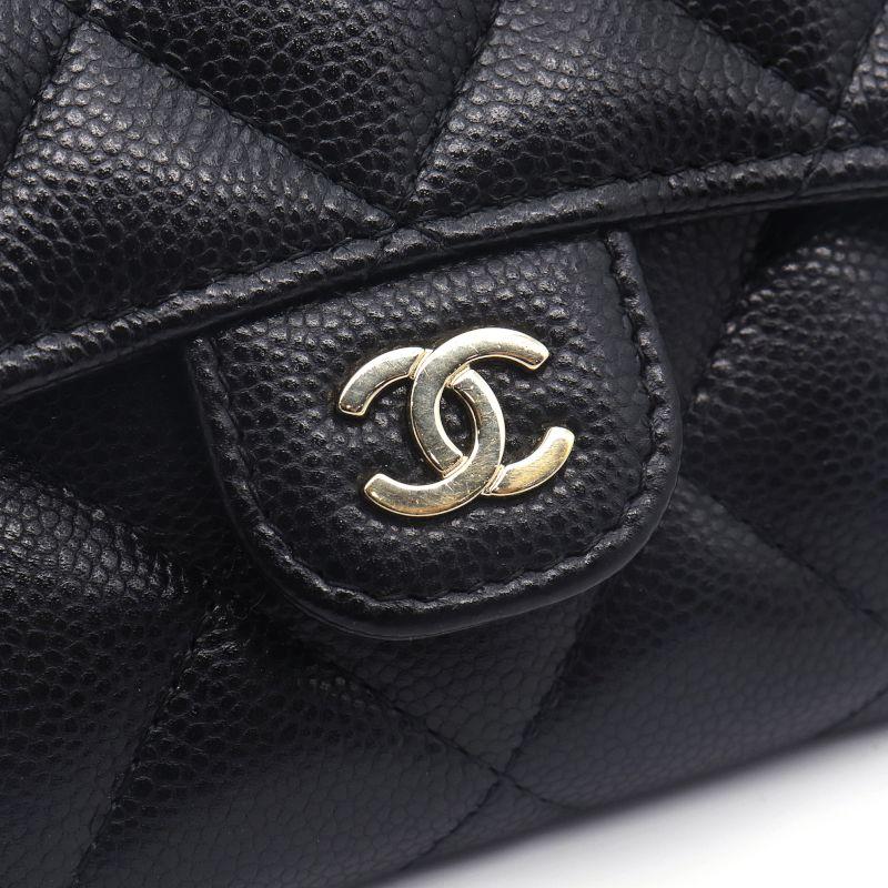 CHANEL シャネル マトラッセ ミニチェーンウォレット キャビアスキン 黒 ランダムシリアル 【72630】 マトラッセ シャネル チェーンウォレット ランダム番 キャビアスキン