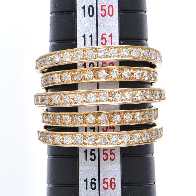 18金K18ゴールド750天然ダイヤモンド1.00ctパヴェリング 指輪 13号 1.00ct天然ダイヤモンド リング 13号 K18PG パヴェダイヤモンド 5