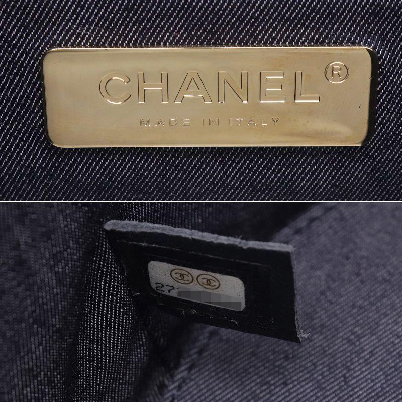 シャネル バニティバッグ 27番台 ラムスキン ブラック ゴールド金具 ココマーク ハンドバッグ ポーチ チェーンショルダー 黒 中古 送料無料_4