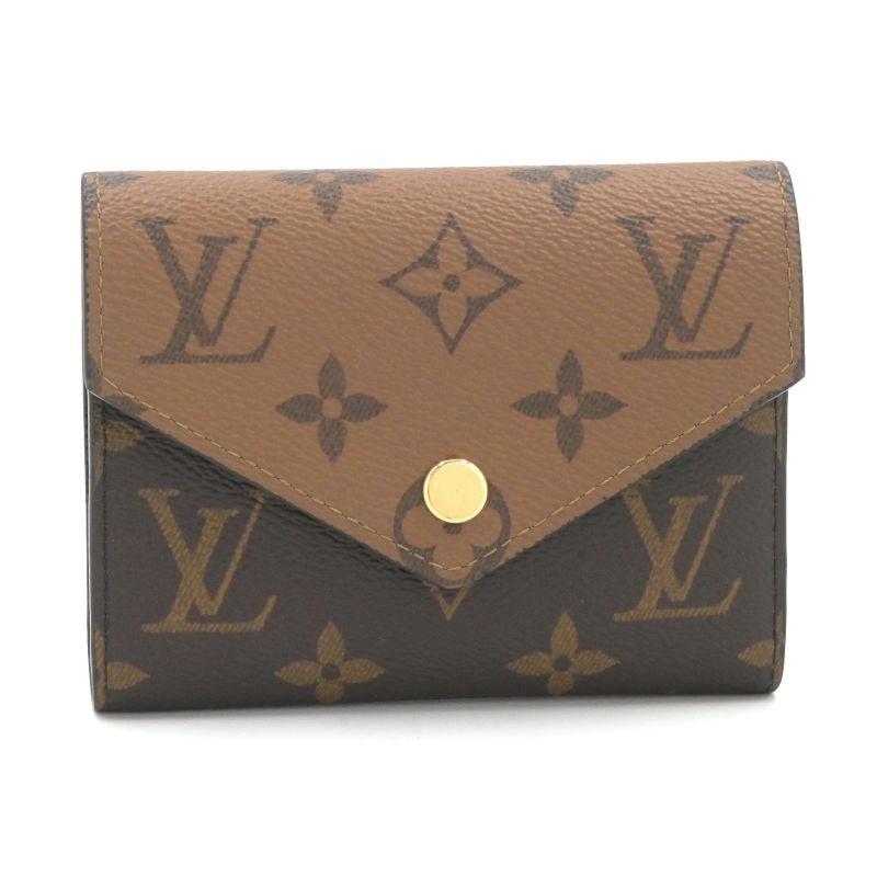 ルイヴィトン M81557 二つ折り財布 ブラウン  LOUIS VUITTON ポルトフォイユ・ヴィクトリーヌ モノグラムリバース LOUIS VUITTON（ルイ・ヴィトン） ポルトフォイユヴィクトリーヌ