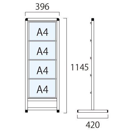 カードケース　メッセージスタンド　ボード　メニュースタンド　掲示板　看板　A4　ポスター対応　kkkez