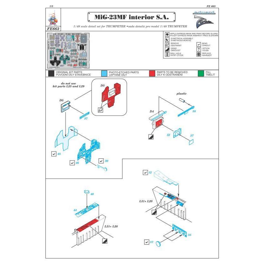 エデュアルド  ズーム1/48FE663 MiG-23MF interior for Trumpeter kits｜college-eye｜02