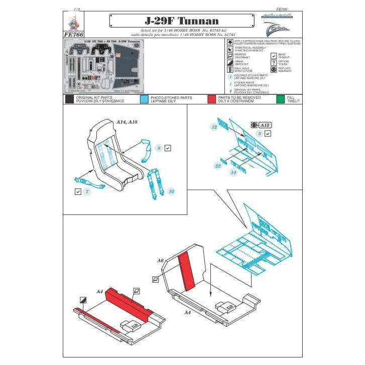 エデュアルド  ズーム1/48FE766 SAAB J-29F Tunnan for Hobby Boss kits｜college-eye｜02