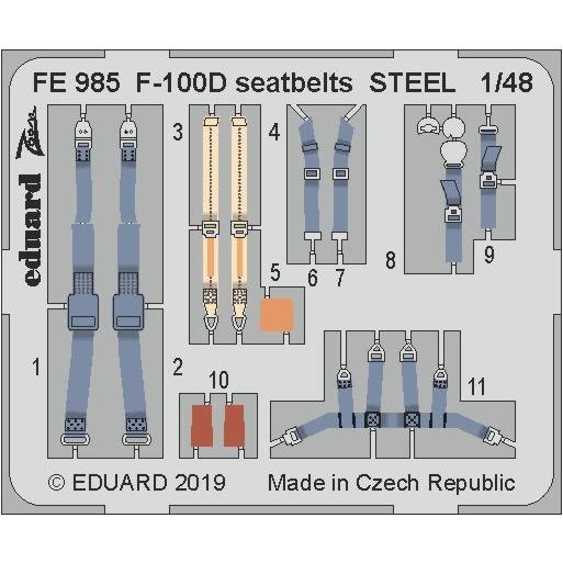 エデュアルド  ズーム1/48FE985 F-100D Super Sabre seatbelts for Trumpeter kits｜college-eye