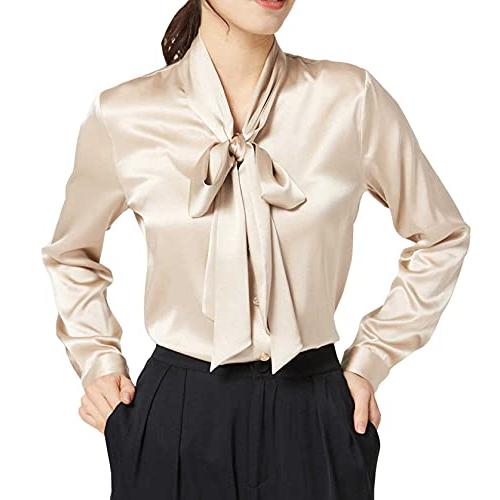 MAYUDAMAシルク)重厚シルク ブラウス ボウタイ 大きなリボン ブラウス
