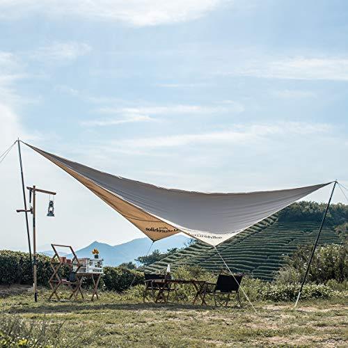 Naturehike 綿布天幕タープ 防水タープ日焼け 耐引裂性耐久性軽量 ポータブル 防水性 シェード キャンプ ハイキング 収納バッグ付 (Pleased) キャンプ ハイキング