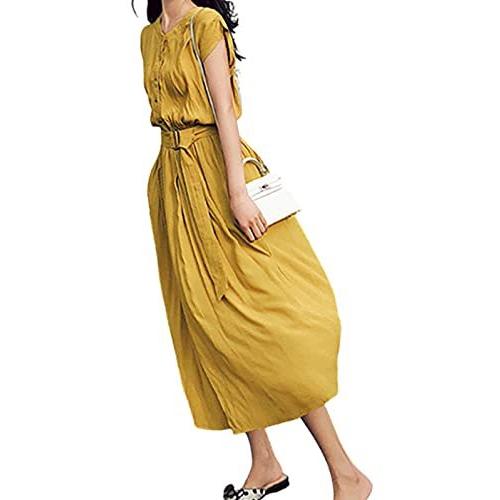 ロング ワンピース 妊婦 夏用 フワフワ 着心地がいい お出かけ 10代 代 30代 40代 50代 60代 仕事 細く見える Yellow Xl A B095v1jvqc 2602 Colloful Everydayヤフー店 通販 Yahoo ショッピング