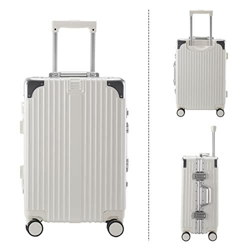 ホワイト Sサイズ 約38L[ISUKI] スーツケース キャリーケース アルミ