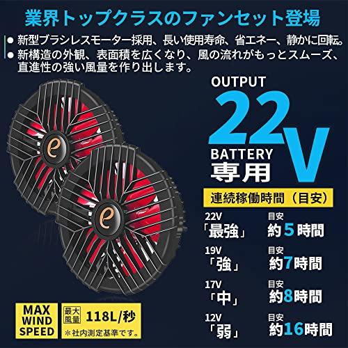 AINOUTA] ファン付き作業服用 ファンバッテリーセット 22V超高出力